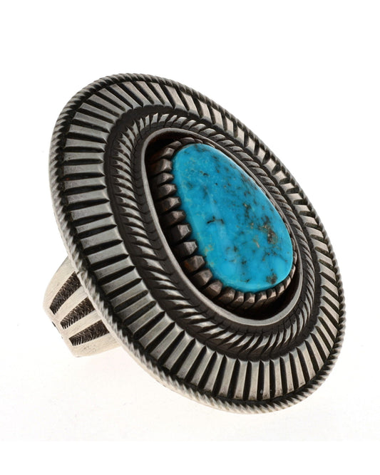 Natural Kingman Turquoise Shadowbox Ring