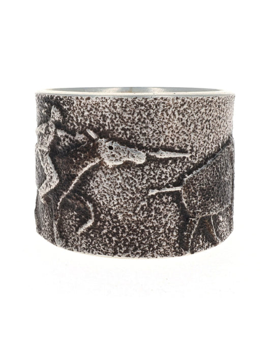 トゥファ鋳造「バッファロー狩り」リング