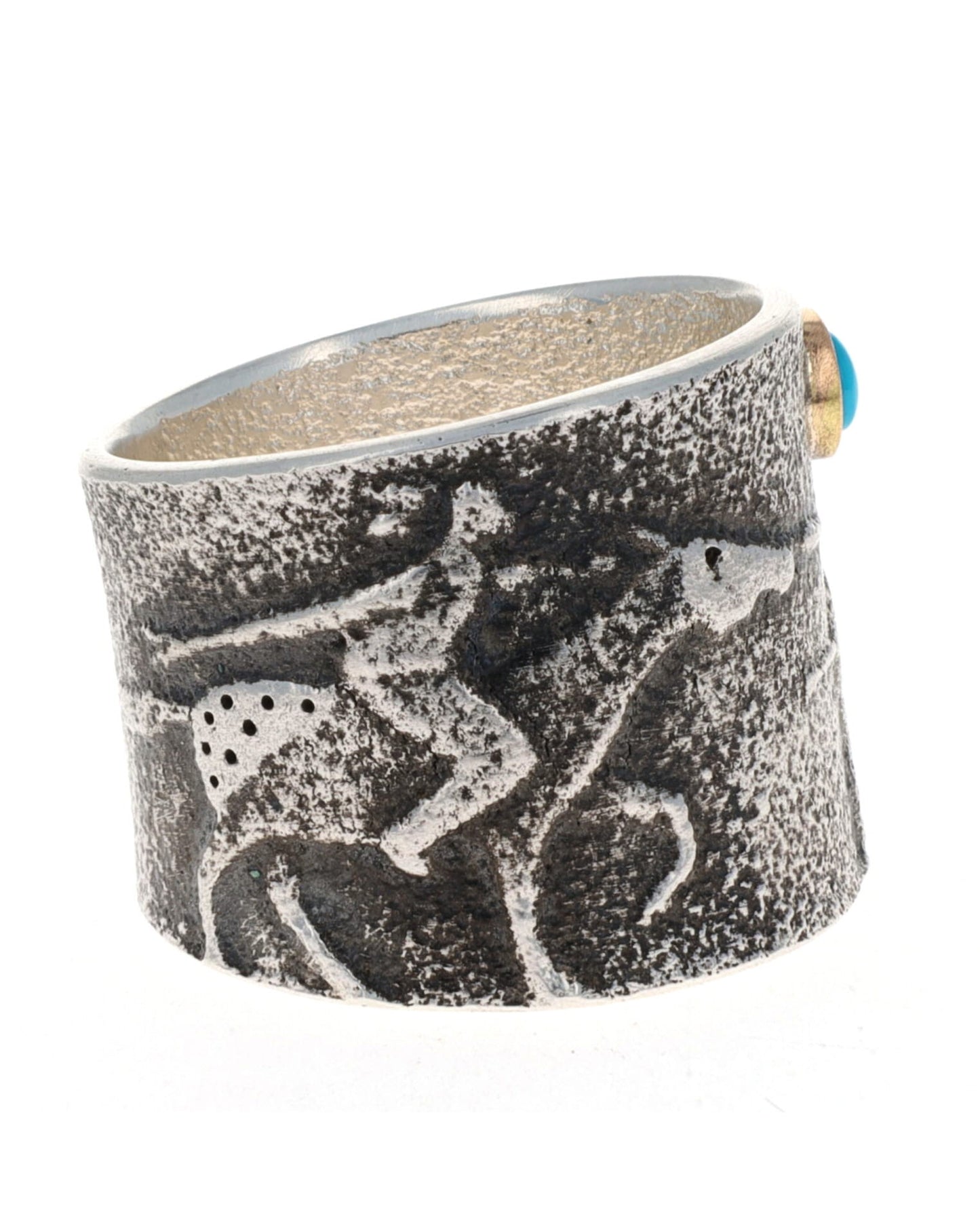 Anello in fusione di tufo "Caccia al bufalo"