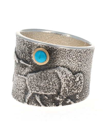 Anello in fusione di tufo "Caccia al bufalo"