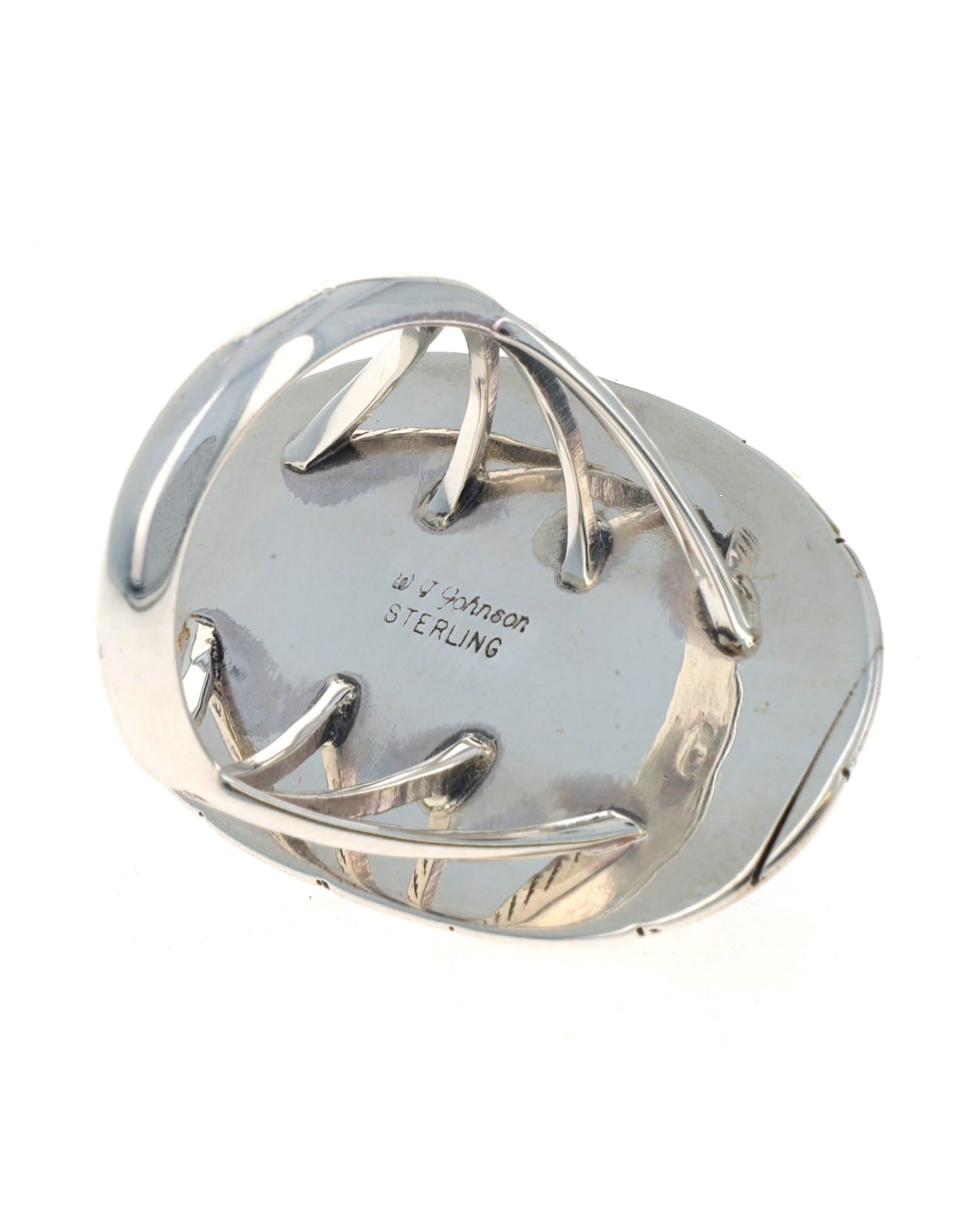 High Grade Natural Cloud Mountain Turquoise Shadowbox Ring