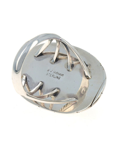 High Grade Natural Cloud Mountain Turquoise Shadowbox Ring