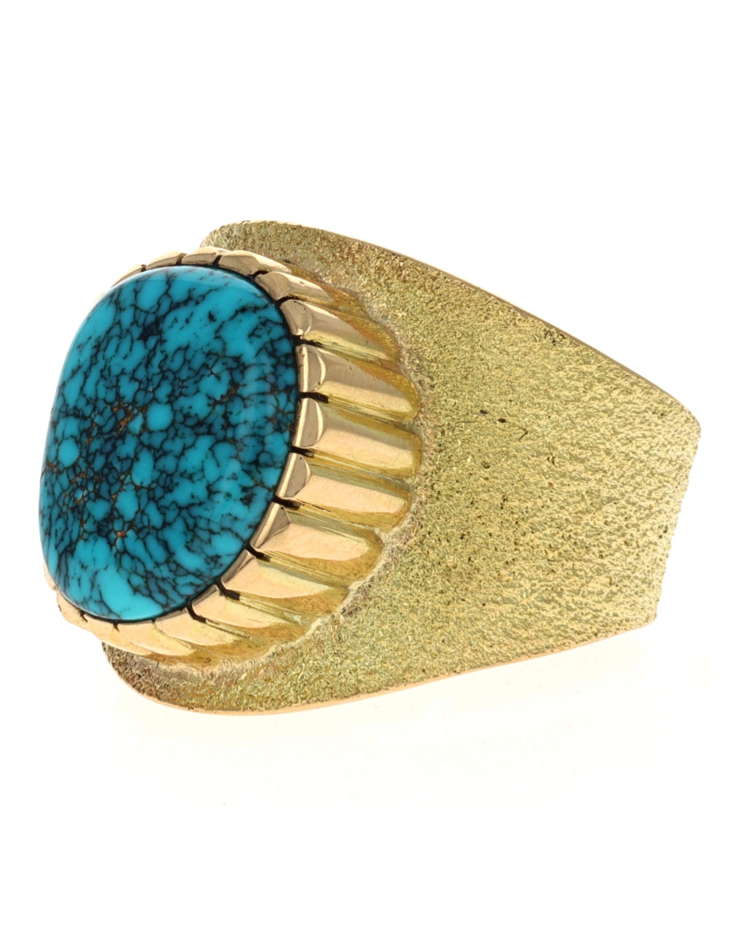 18K Goldring mit hochwertigem natürlichem Lone Mountain Türkis