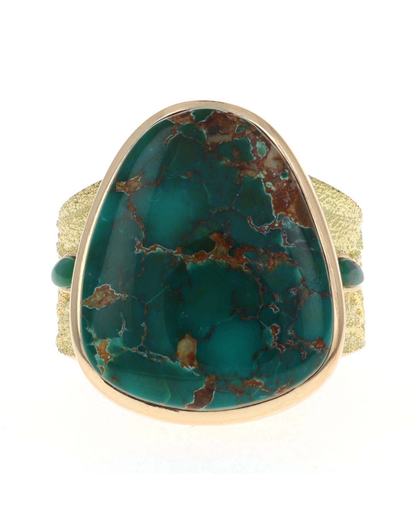 18K Gold Ring With High Grade Natural Royston Turquoise