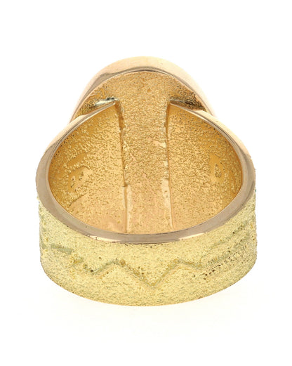 18K Gold Ring With High Grade Natural Royston Turquoise