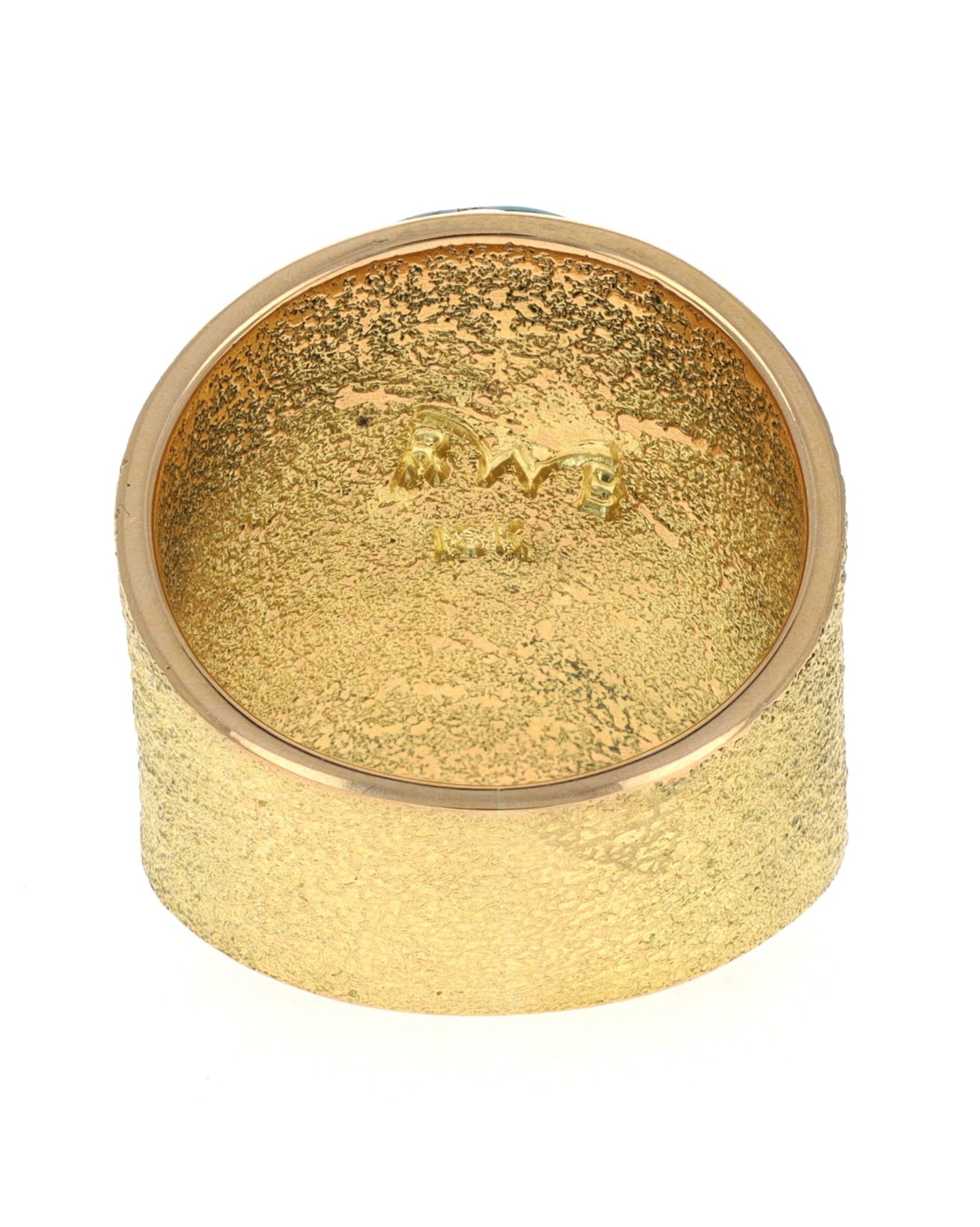 18K Gold Ring With High Grade Natural Bisbee Turquoise