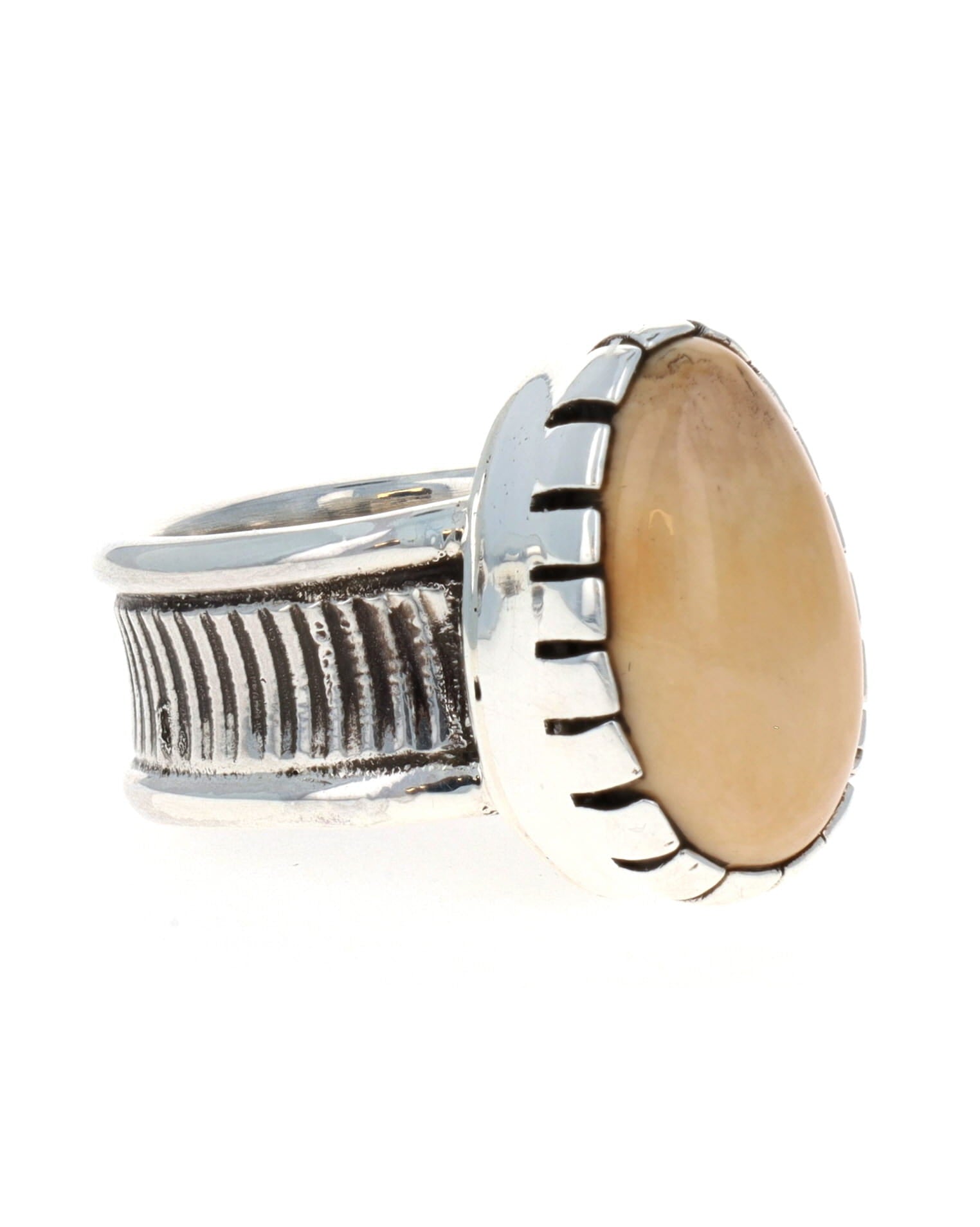 Natural Fossilized Walrus Ivory Ring