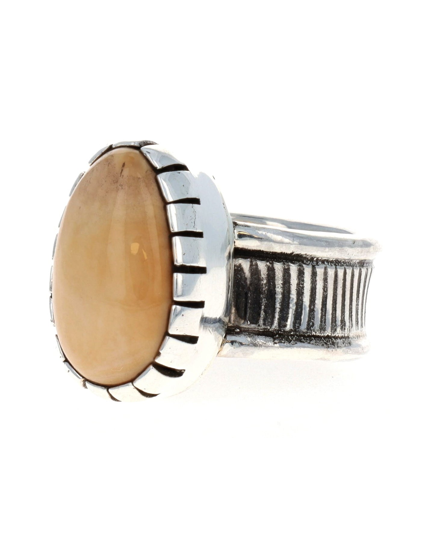 Natural Fossilized Walrus Ivory Ring