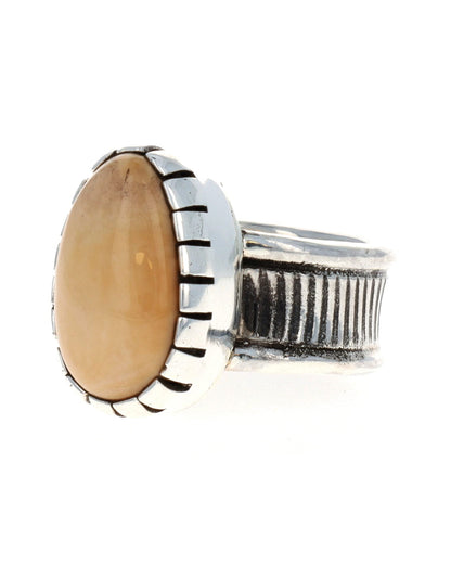 Natural Fossilized Walrus Ivory Ring