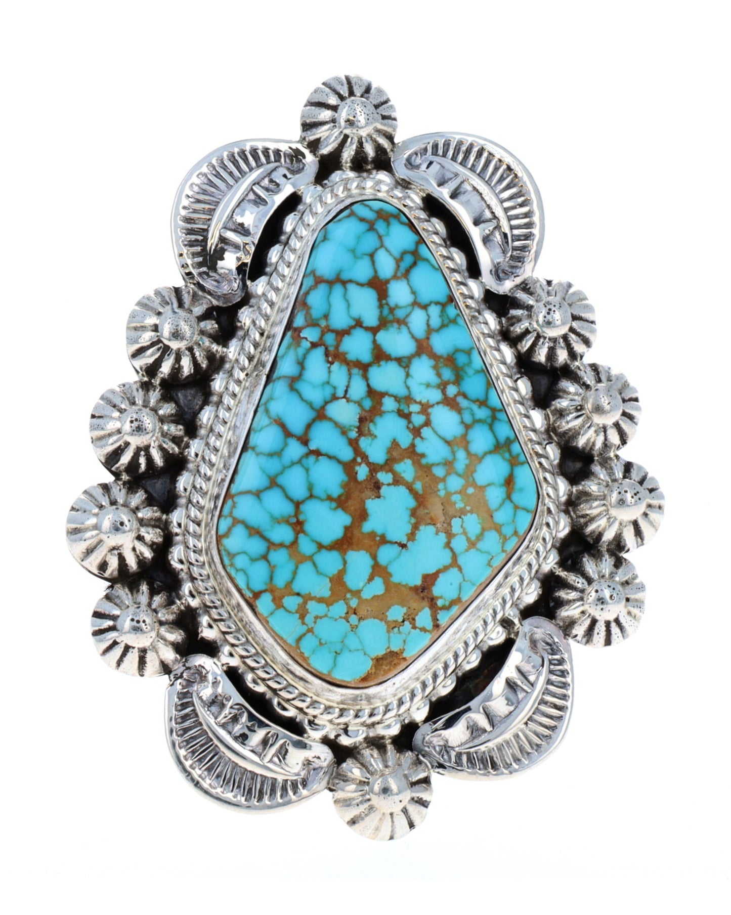 High Grade Natural #8 Web Turquoise Ring