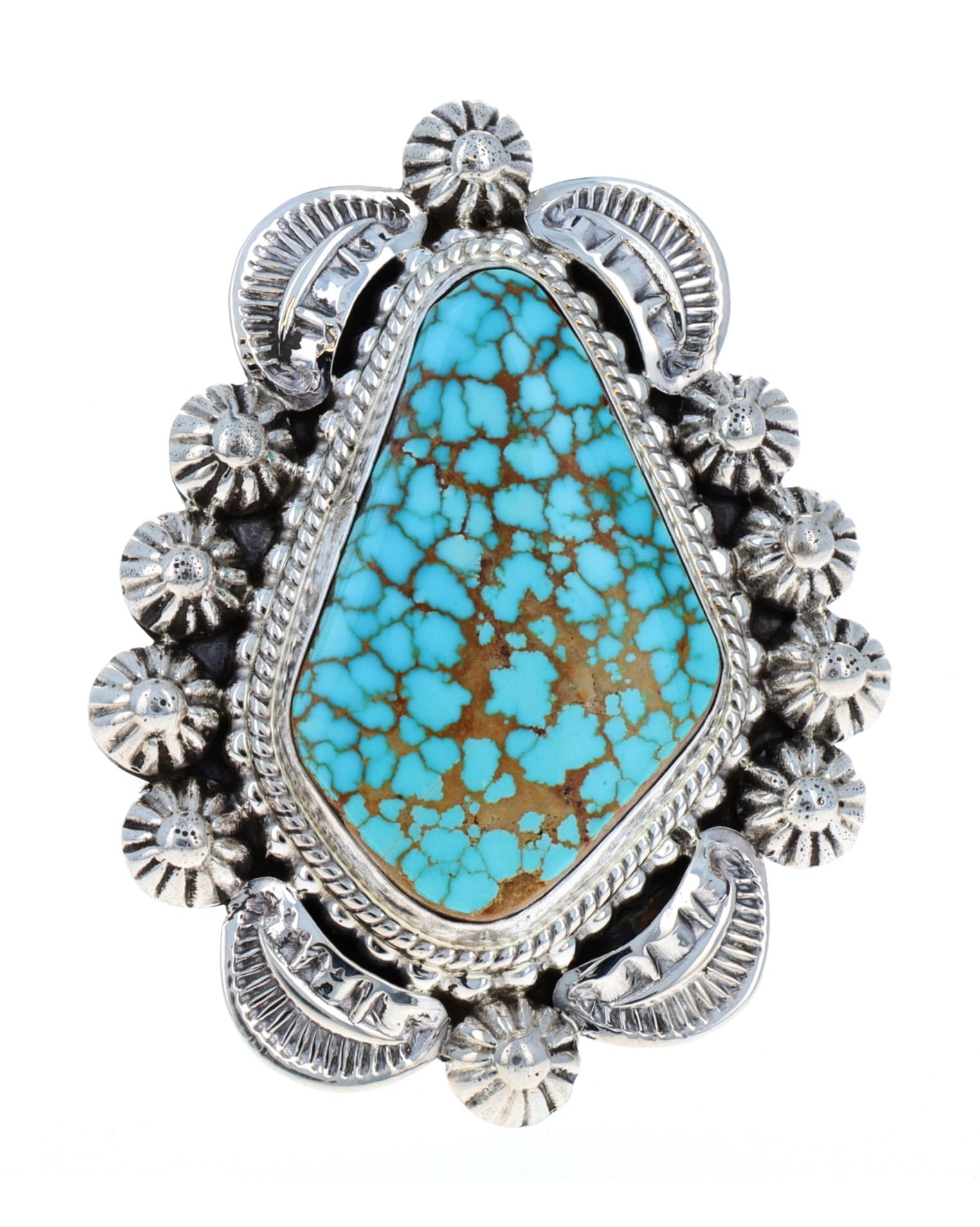 High Grade Natural #8 Web Turquoise Ring