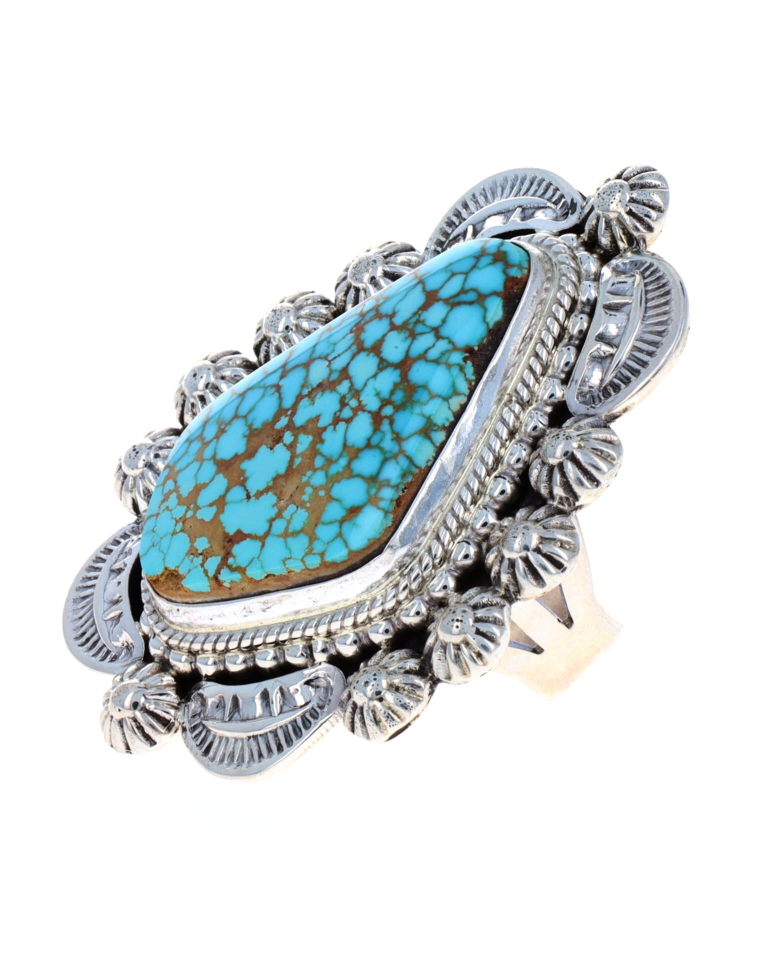 High Grade Natural #8 Web Turquoise Ring