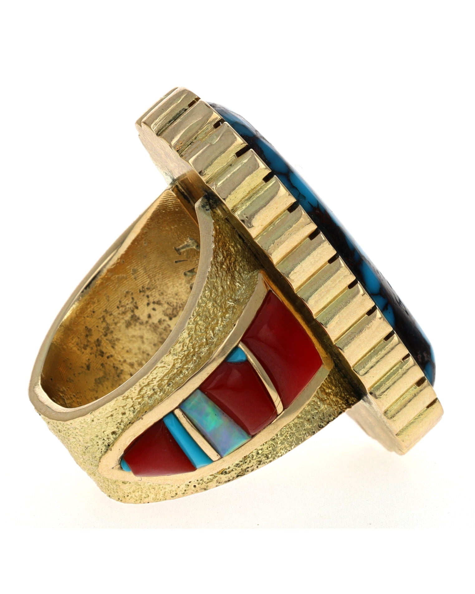 18K Gold Statement Ring With High Grade Natural Godber-Burnham Turquoise