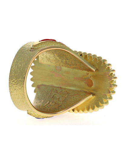 18K Gold Statement Ring With High Grade Natural Lone Mountain Turquoise