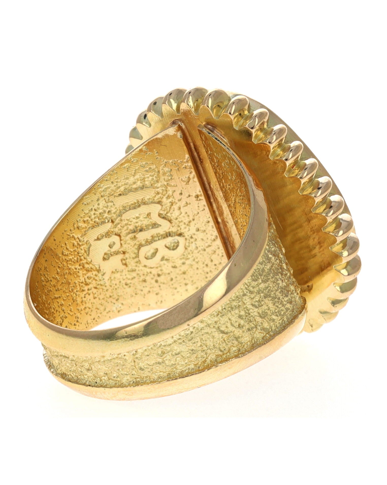 18K Gold Statement Ring With High Grade Natural Bisbee Turquoise