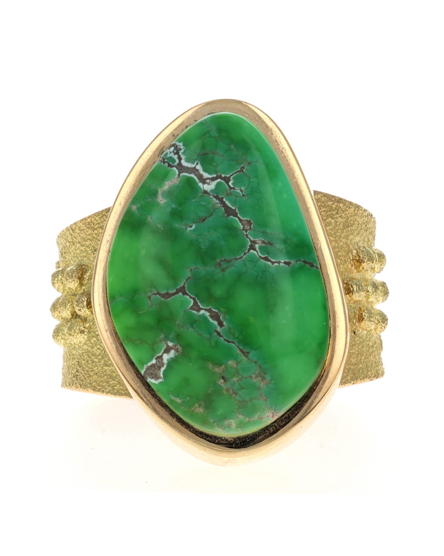 18K Gold Ring With High Grade Natural Carico Lake Turquoise