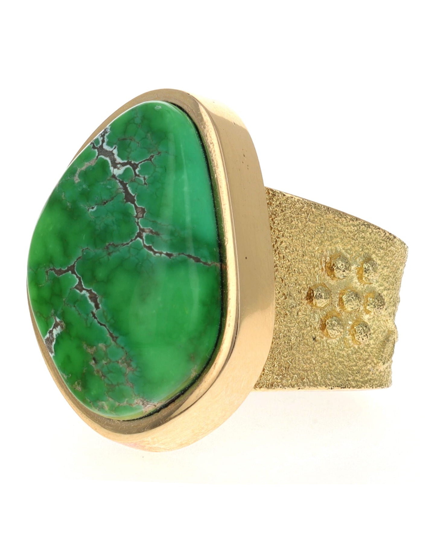 18K Gold Ring With High Grade Natural Carico Lake Turquoise