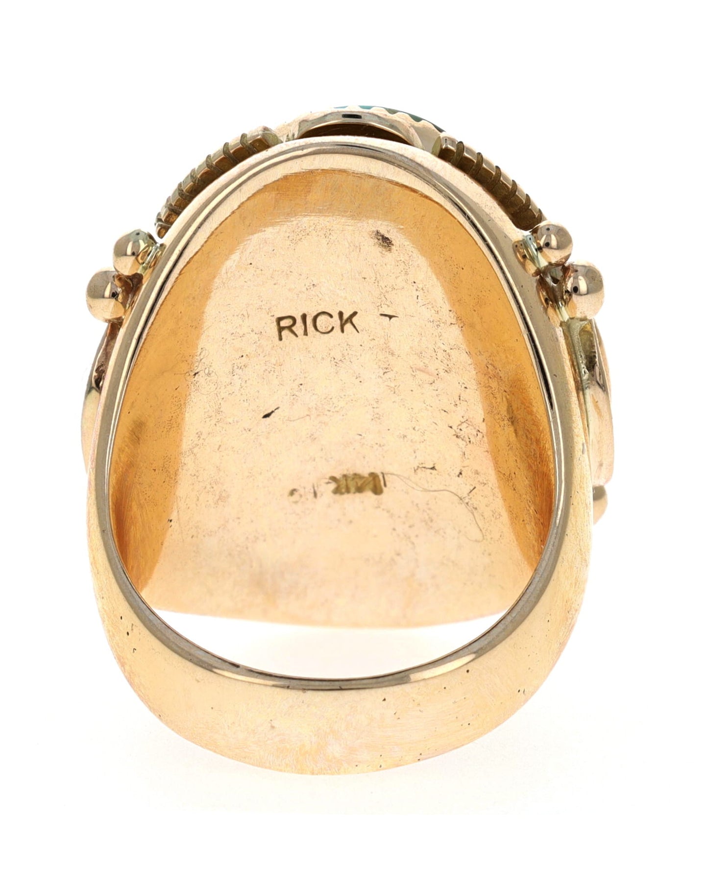 14K Gold Ring With High Grade Natural Royston Turquoise