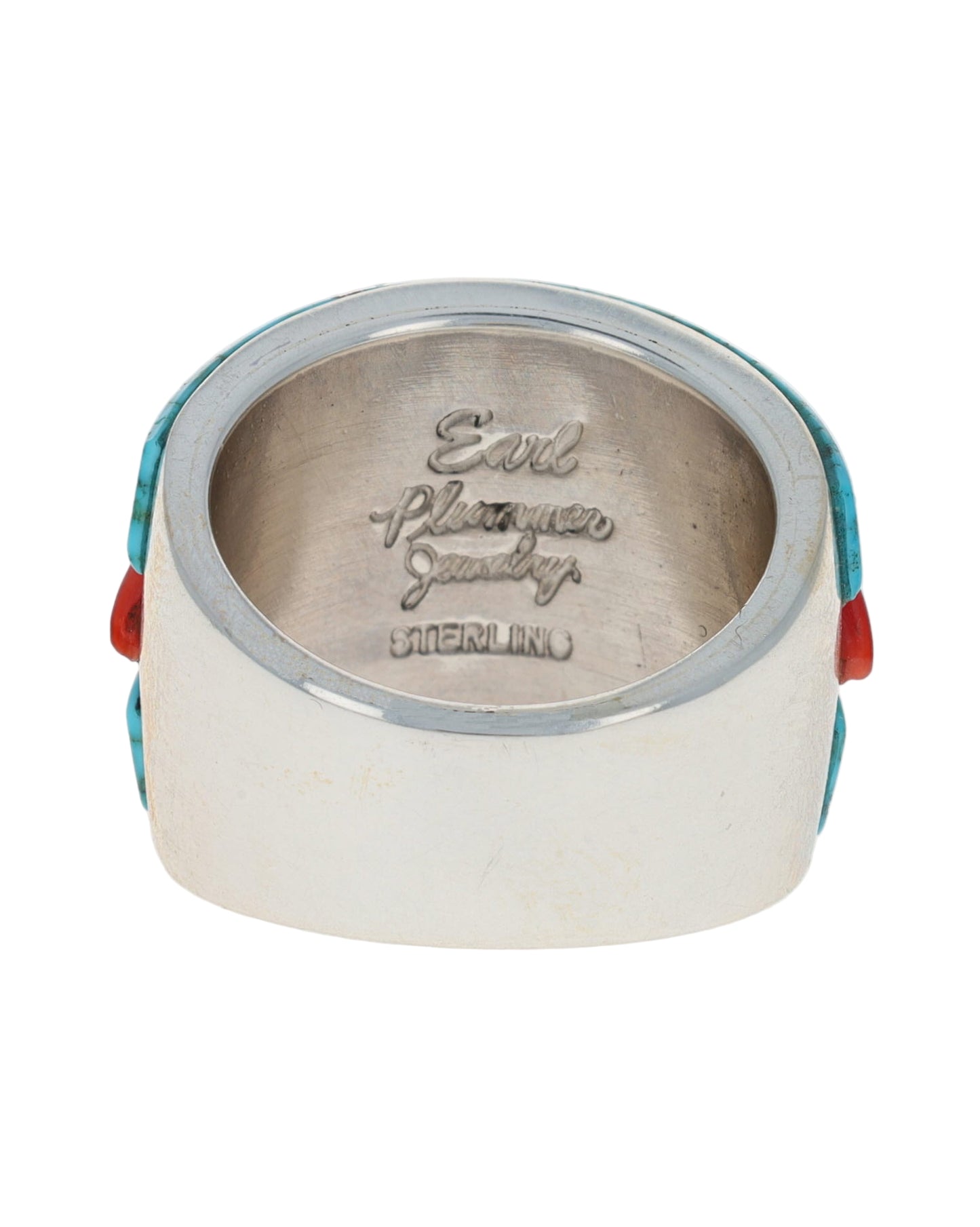 High Grade Natural Kingman Turquoise & Mediterranean Coral Ring