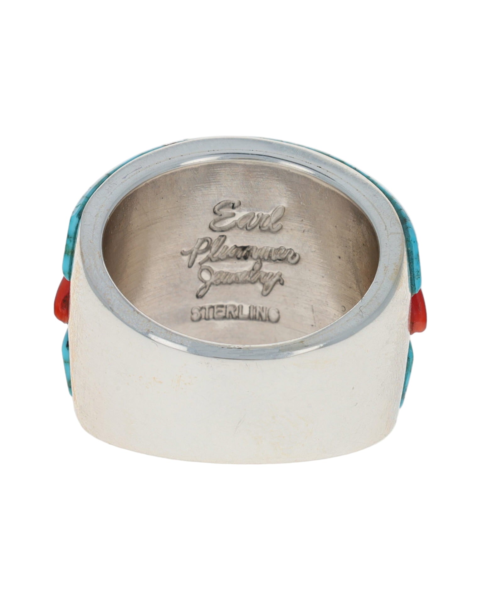 High Grade Natural Kingman Turquoise & Mediterranean Coral Ring