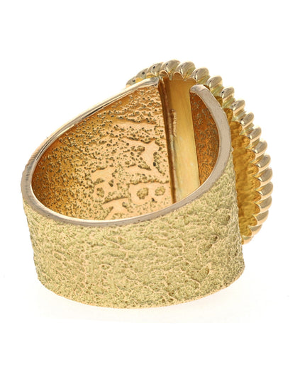 18K Gold Statement Ring With High Grade Natural Red Web Bisbee Turquoise