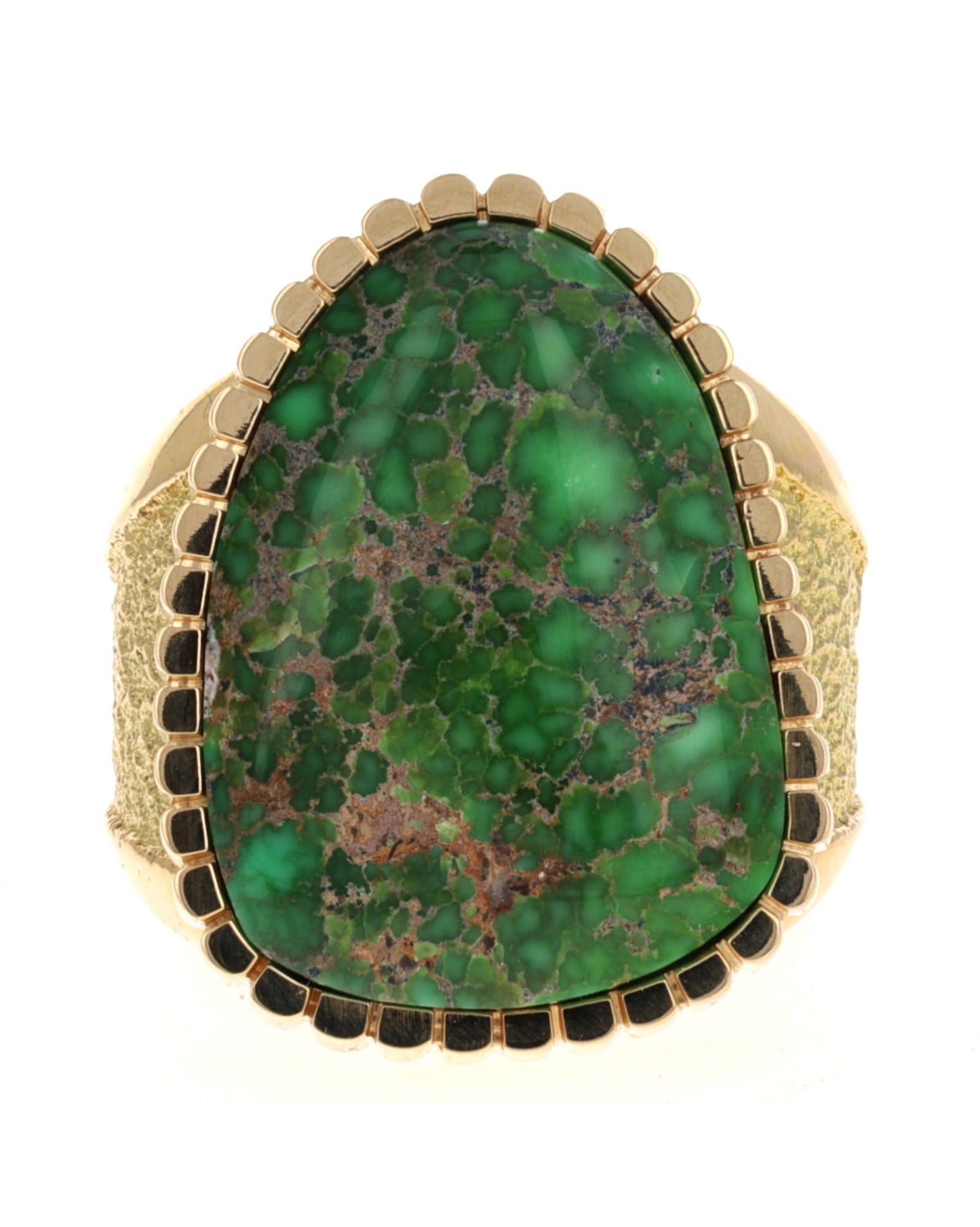 18K Gold Statement Ring With High Grade Natural Carico Lake Turquoise