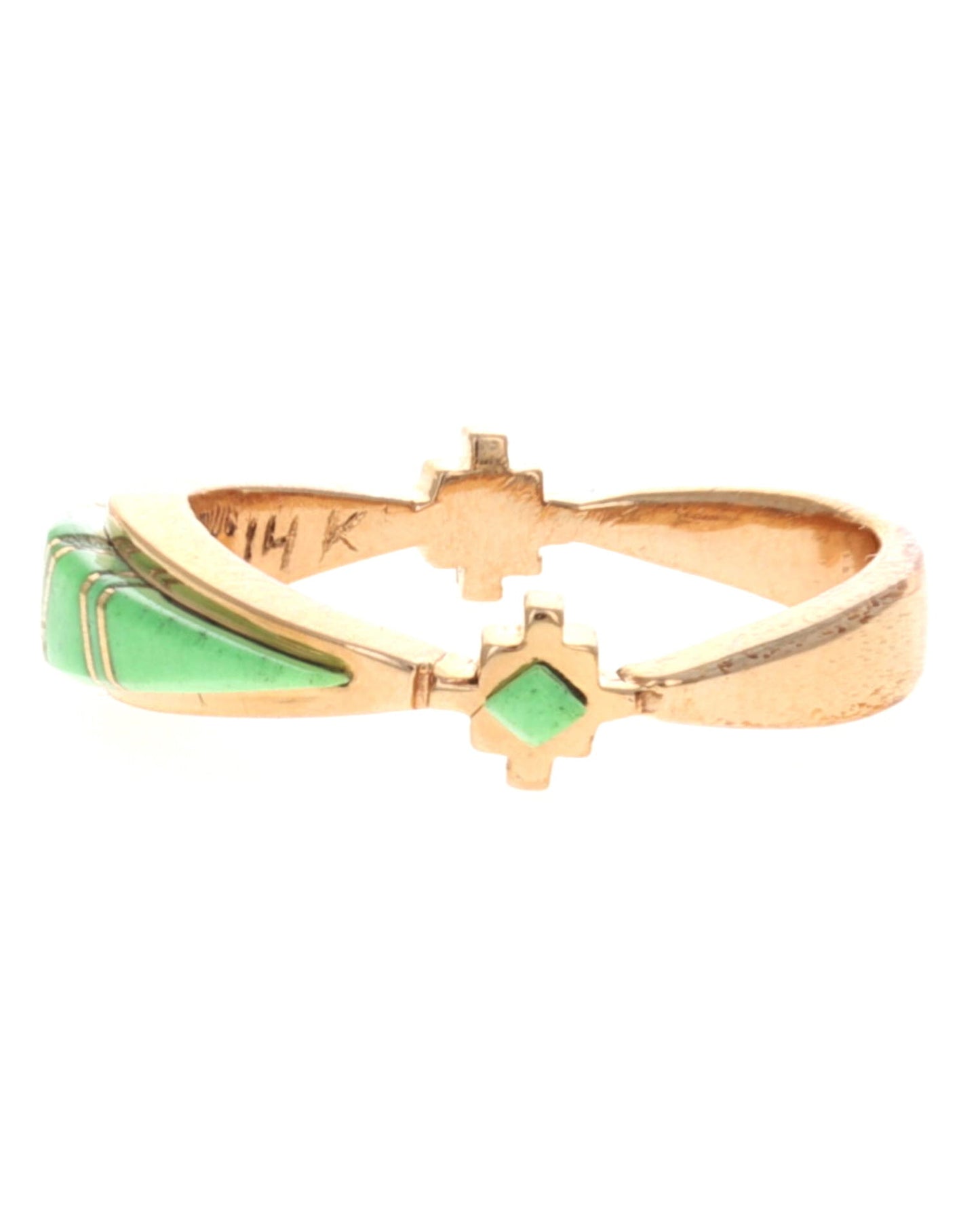 14K Gold Natural Orvil Jack Turquoise Ring
