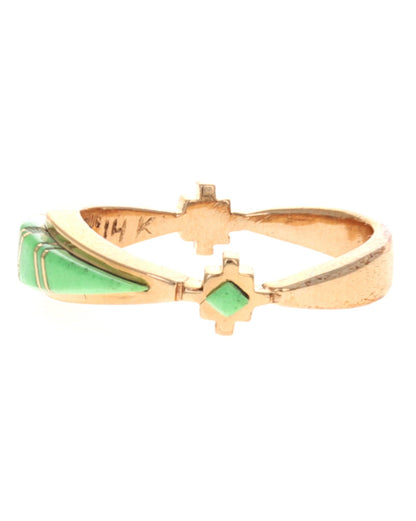 14K Gold Natural Orvil Jack Turquoise Ring