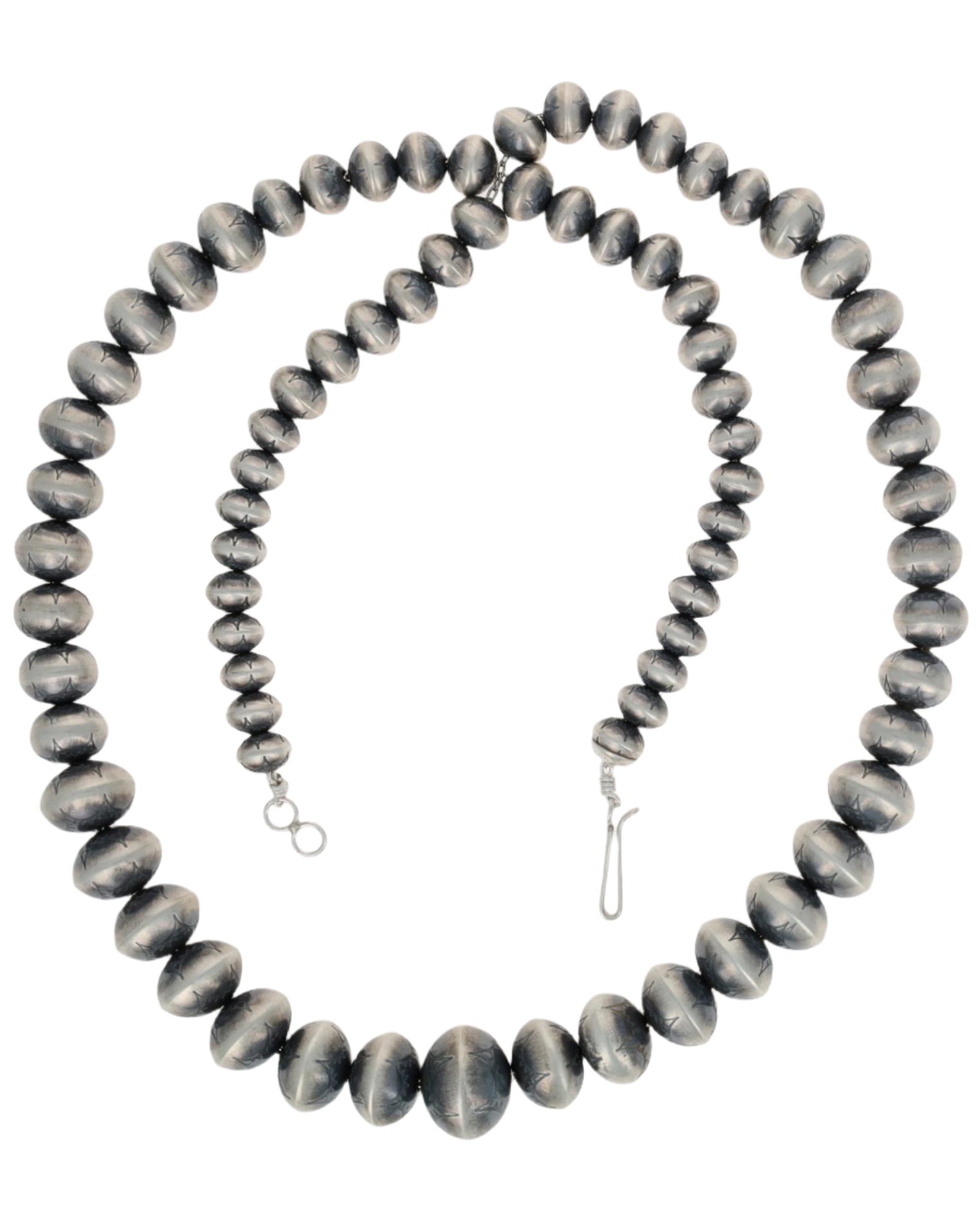 Handmade Graduated Sterling Silver Bead Necklace