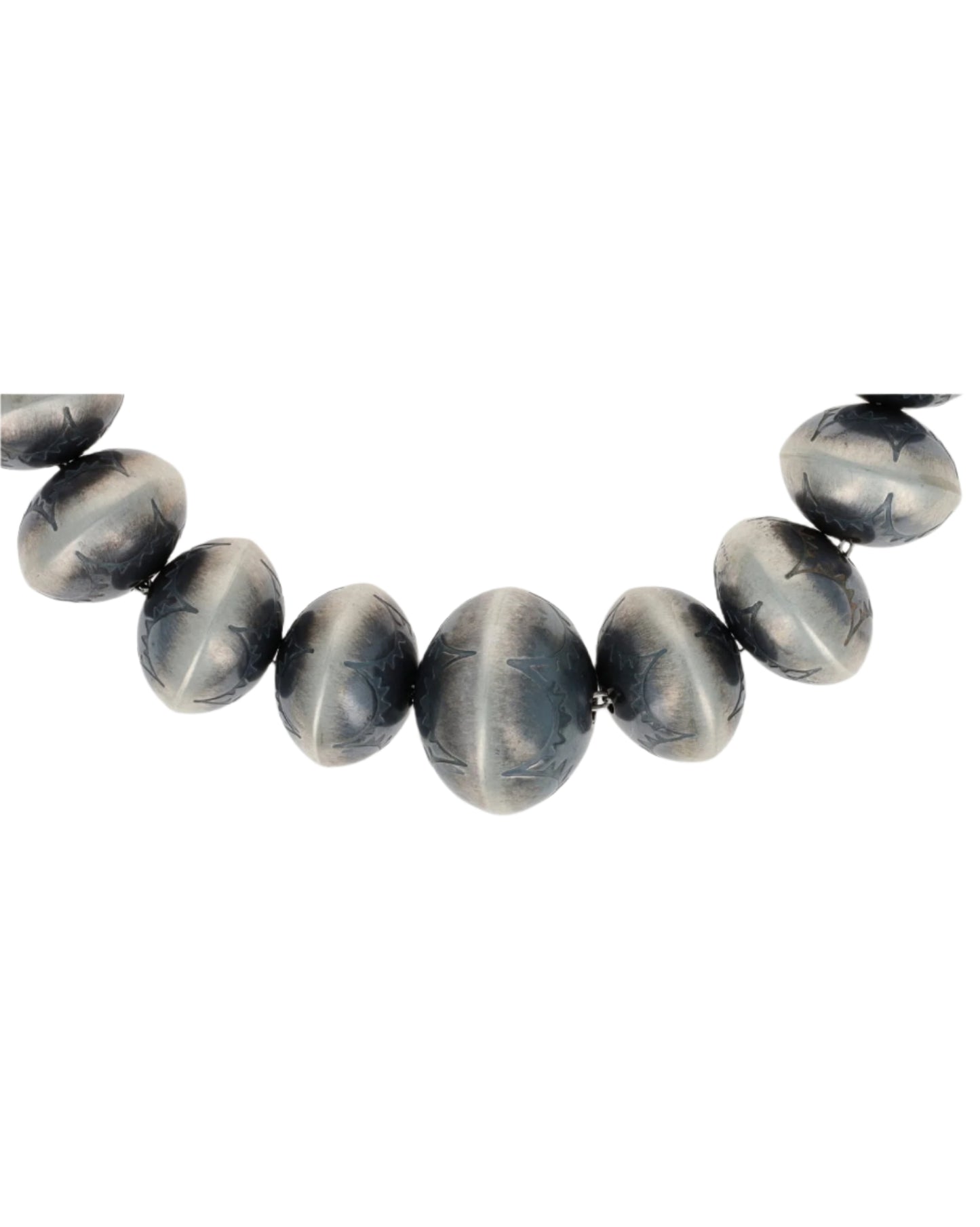 Handmade Graduated Sterling Silver Bead Necklace