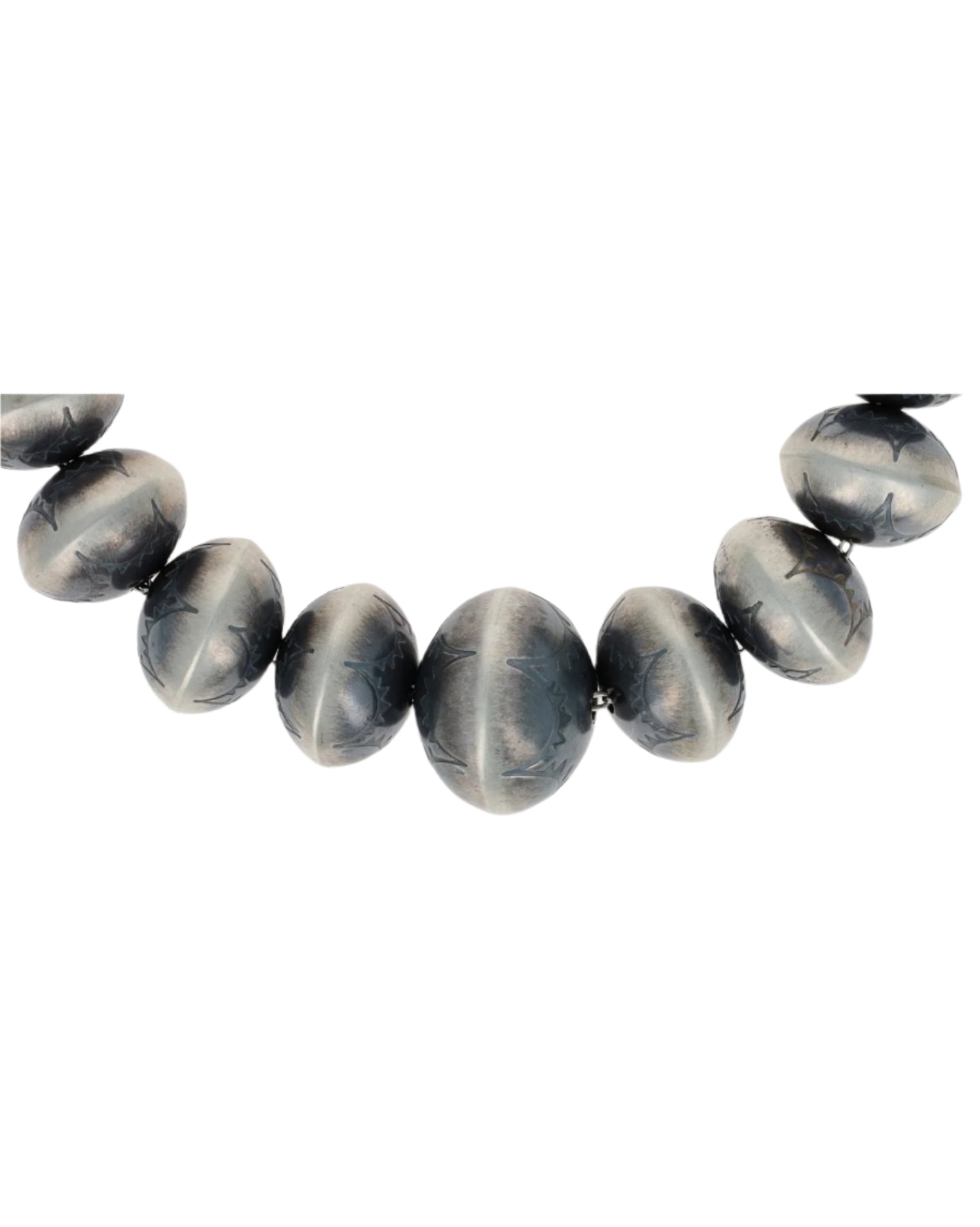 Handmade Graduated Sterling Silver Bead Necklace