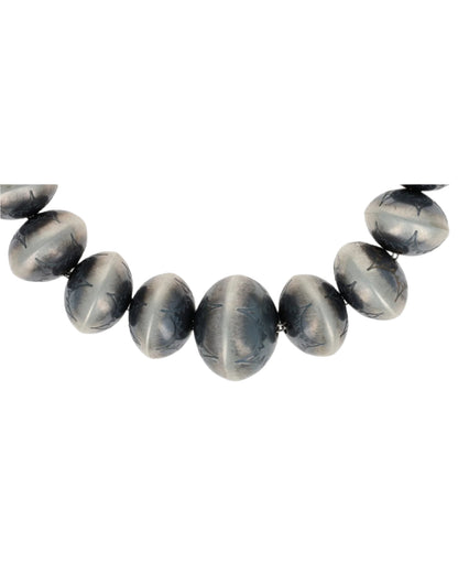 Handmade Graduated Sterling Silver Bead Necklace
