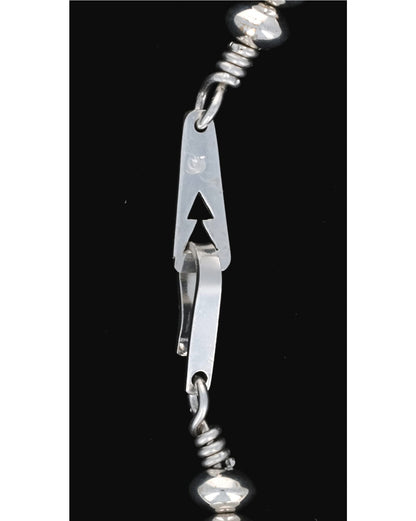 Handgefertigte abgestufte Halskette aus Sterlingsilber mit Perlen