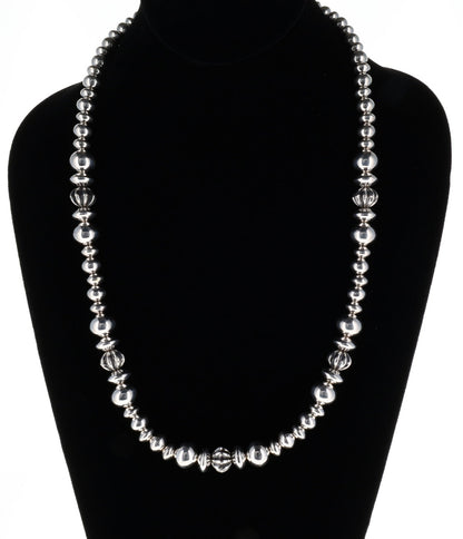 Handmade Sterling Silver Bead Necklace