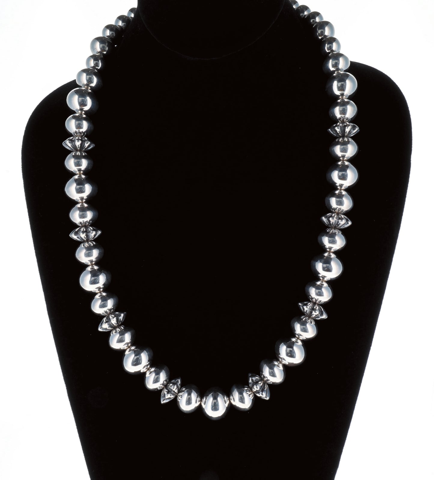 Handmade Sterling Silver Bead Necklace