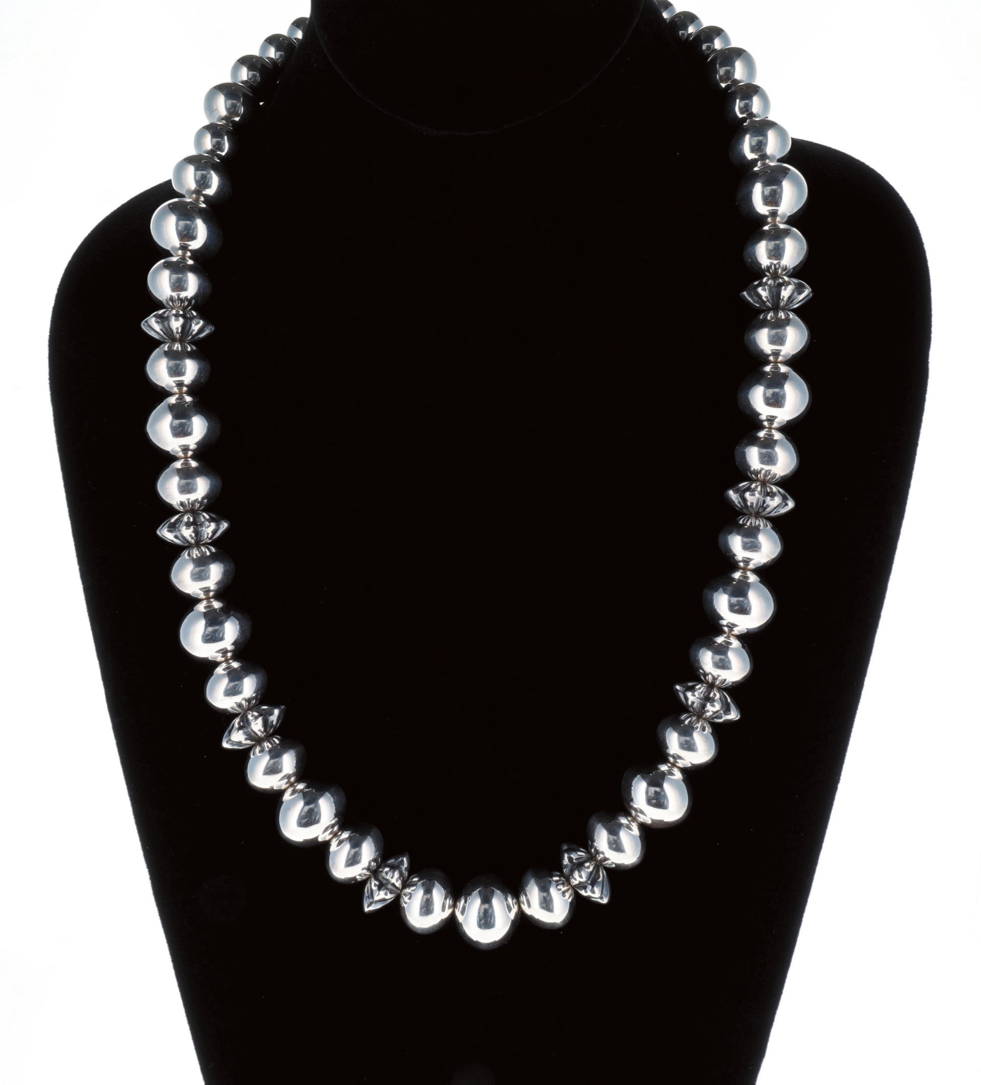 Handmade Sterling Silver Bead Necklace