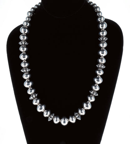 Handmade Sterling Silver Bead Necklace