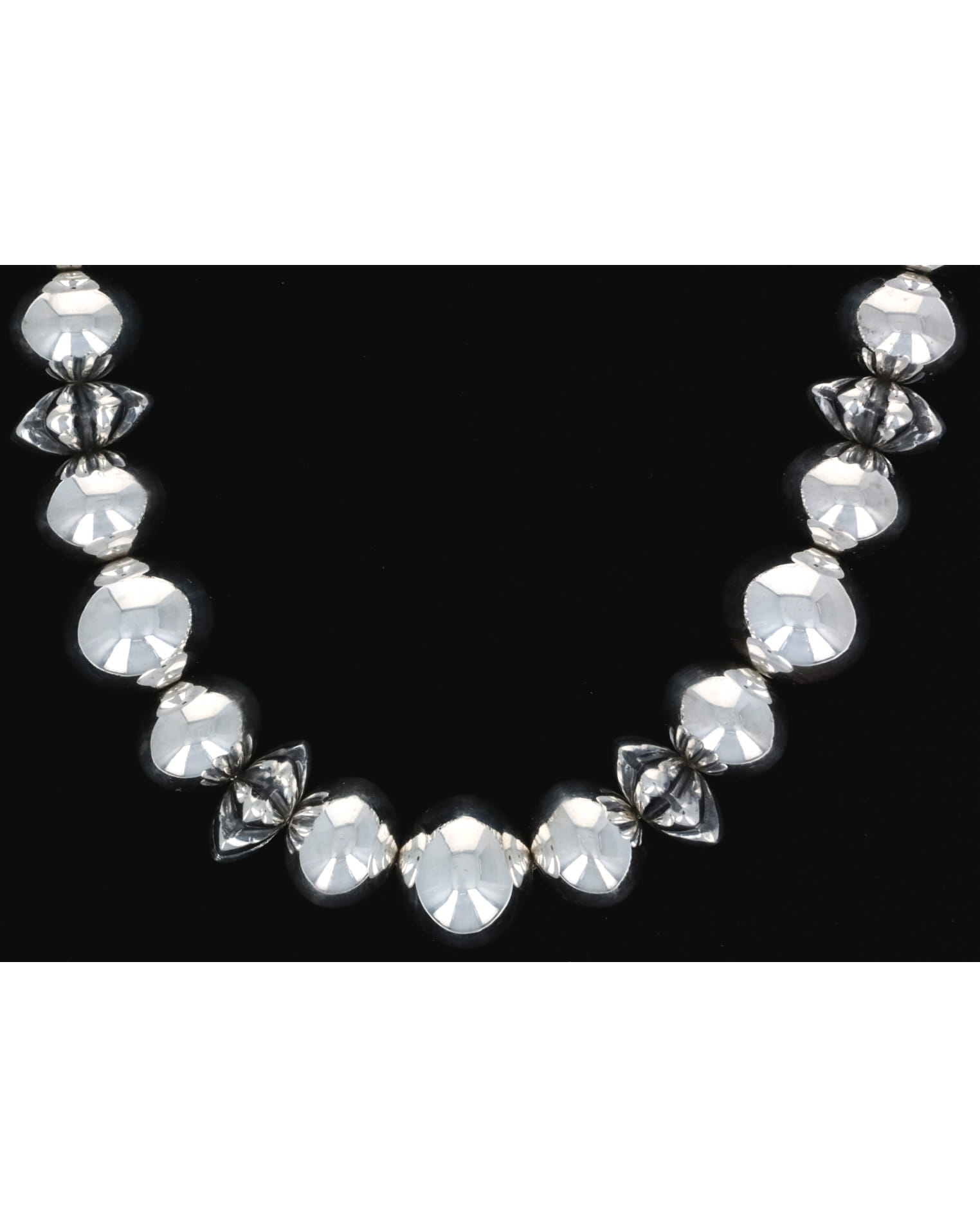 Handmade Sterling Silver Bead Necklace