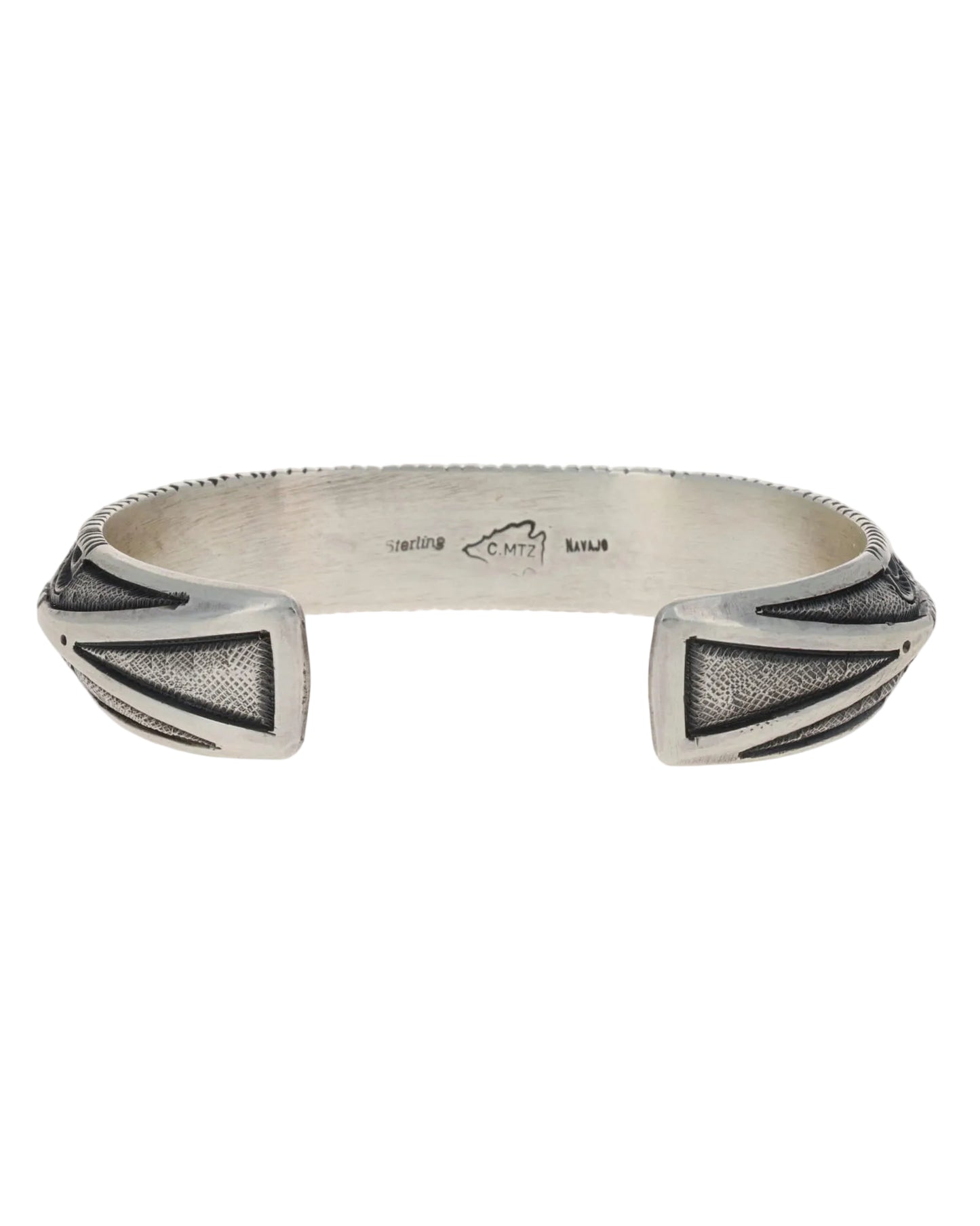 Solid Sterling Silver Triangulated Bracelet