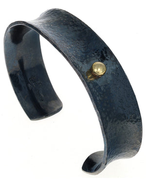 Sterling Silver Bracelet With 18K Gold Button