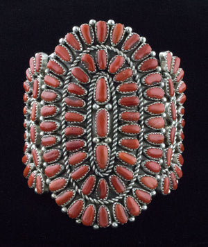 High Grade Natural Mediterranean Petit Point Coral Cluster Bracelet