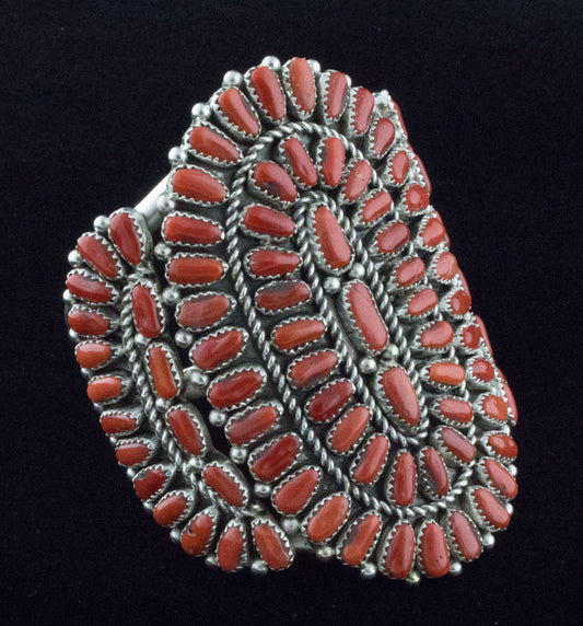 High Grade Natural Mediterranean Petit Point Coral Cluster Bracelet