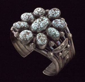 High Grade Natural Dry Creek Turquoise Cluster Bracelet