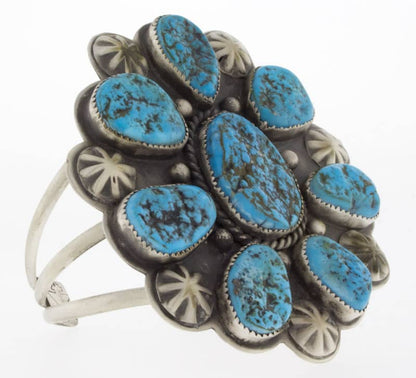 Bracelet en cluster de nuggets turquoise "Mousse de Mer" de la Belle au Bois Dormant Naturelle