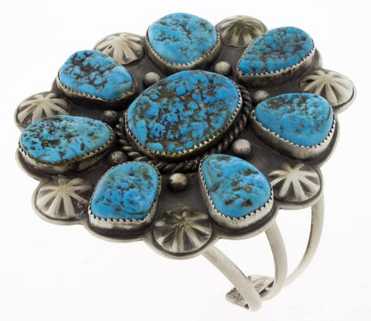 Bracelet en cluster de nuggets turquoise "Mousse de Mer" de la Belle au Bois Dormant Naturelle