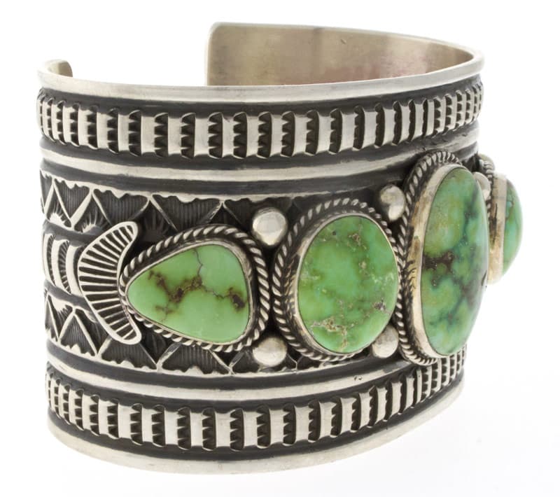 Natural Sonoran Gold Turquoise 5-Stone Row Bracelet $1,215 STB