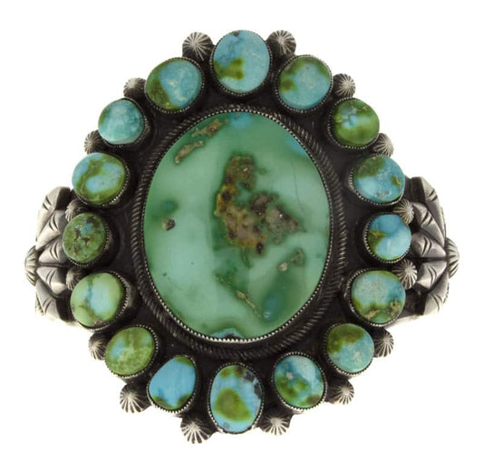 天然ソノラゴールドターコイズクラスターブレスレット