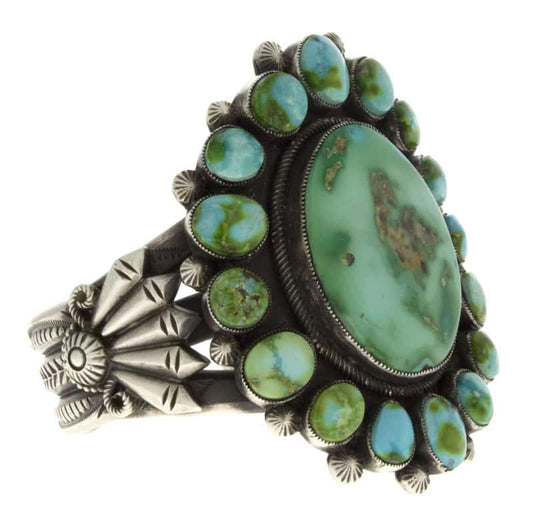 天然ソノラゴールドターコイズクラスターブレスレット