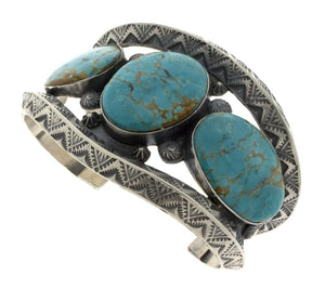 Natürlicher Türkis Berg Türkis 3-Stein Reihe Armband