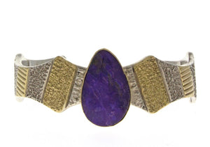 Bracelet en Sugilite Naturelle avec Or 14K